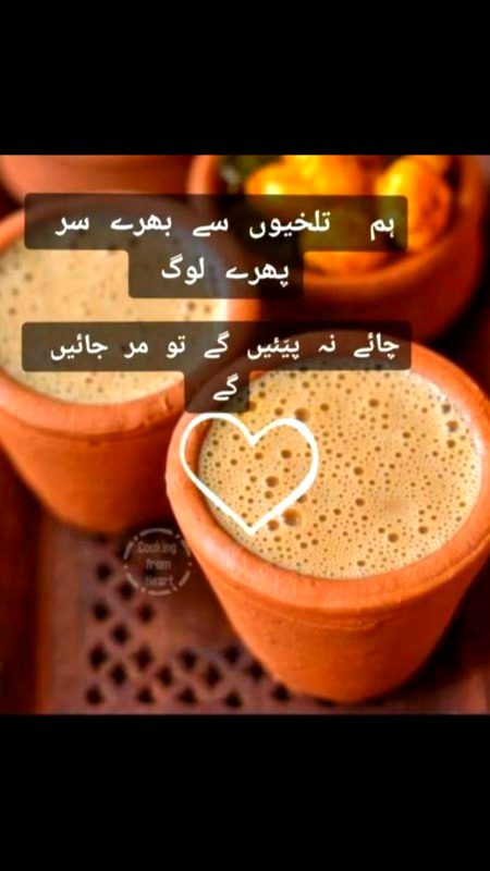 زندگی کا دوجا نام ہے چائے
خاموش اور گہرے لوگوں کا جام ہے چائے
......
ہر اک گھونٹ جیسے سکون ہے دلاسہ ہے
غموں کی تھکان میں لمحہ آرام ہے چائے