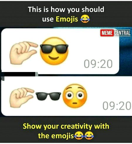 Today i understand....
Why this emoji wear a black glasses 😎😎😎
