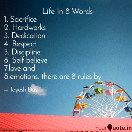 life in 8 words