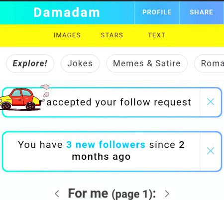 This Notification makes me happy, falaan accepted your follow request