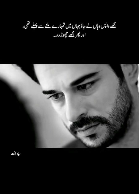 ایک دن تم پیچھے مڑ کے دیکھو گے اور سوچو گے
ہم غیر ضروری بحث پر بچھڑے تھے،