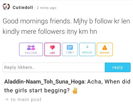 ѕнαнzαιв, Since when have these girls started begging? For one thing, they say that boys r bad n they do all this.