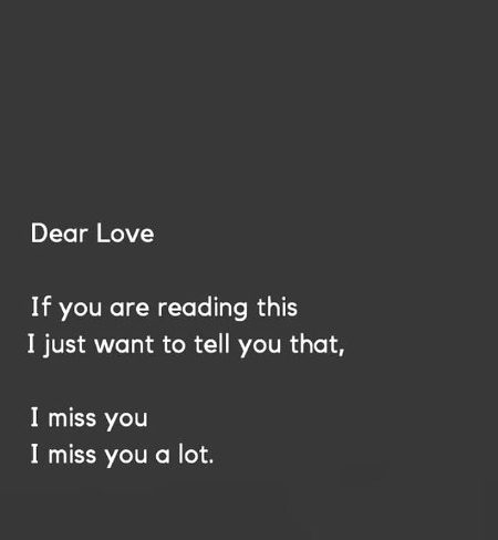 Dear love...