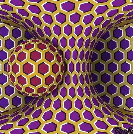 A moving ball illusion..... Do you feel that?? But it isn't you, it's your brain..!