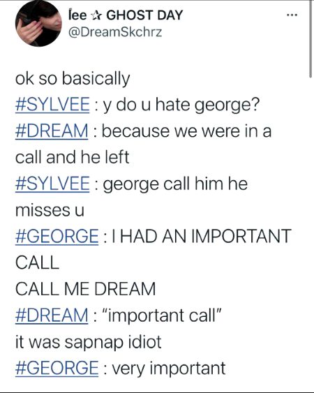 ѕнαнzαιв, Dream just needs George's attention constantly (this was on the mcc practice server chat btw)