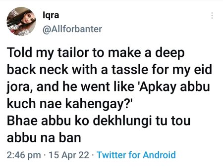 Bruh! Say thanks to Iqra.