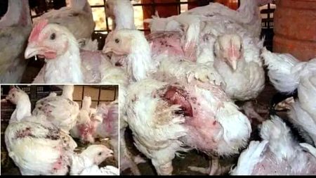 مرغی میں اچانک سے برڈ فلو جیسی  خطرناک  بیماری شروع ہو گئی، پیسے کے زور پر اس خبر کو میڈیا پر نہیں آنے دیا جا رہا — عوام سے گزارش ہے کہ مرغی کھانے سے پرھیز کریں....