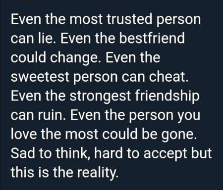 Some bitter realities