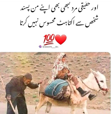 اور حقیقی مرد کبھی بھی اپنے من پسند شخص سے اکتاہٹ محسوس نہیں کرتا 💟💗💯💯💯