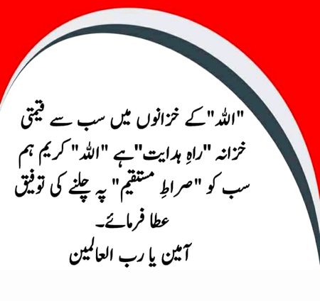 اللہ ہم سب کو صراط مستقیم پر چلنے کی توفیق عطا فرمائے۔