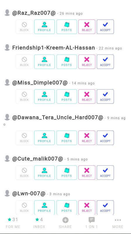 Ajeeb hy yr abhi aik hours me 6 I'd new bni hy or sb ny mjy follow kiya hy asa q yr