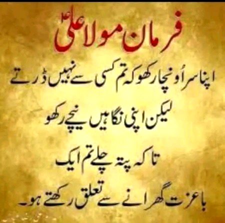 فرمان مولا علی علیہ السلام