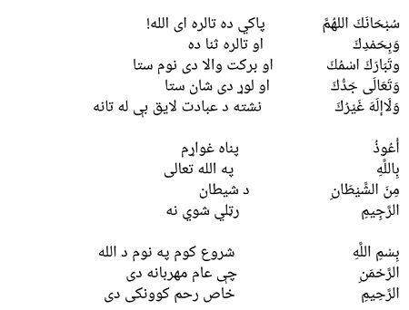 شروع کوم پہ نوم دا اللہ تعالی  چی بھونکے او مہربانہ دے