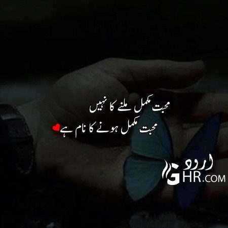 محبت مکمل ملنے کا نہیں
محبت مکمل ہونے کا نام ہے