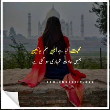 محبت کیا ہے اہلِ علم جانیں
ہمیں عادت تمہاری ہو گئی ہے